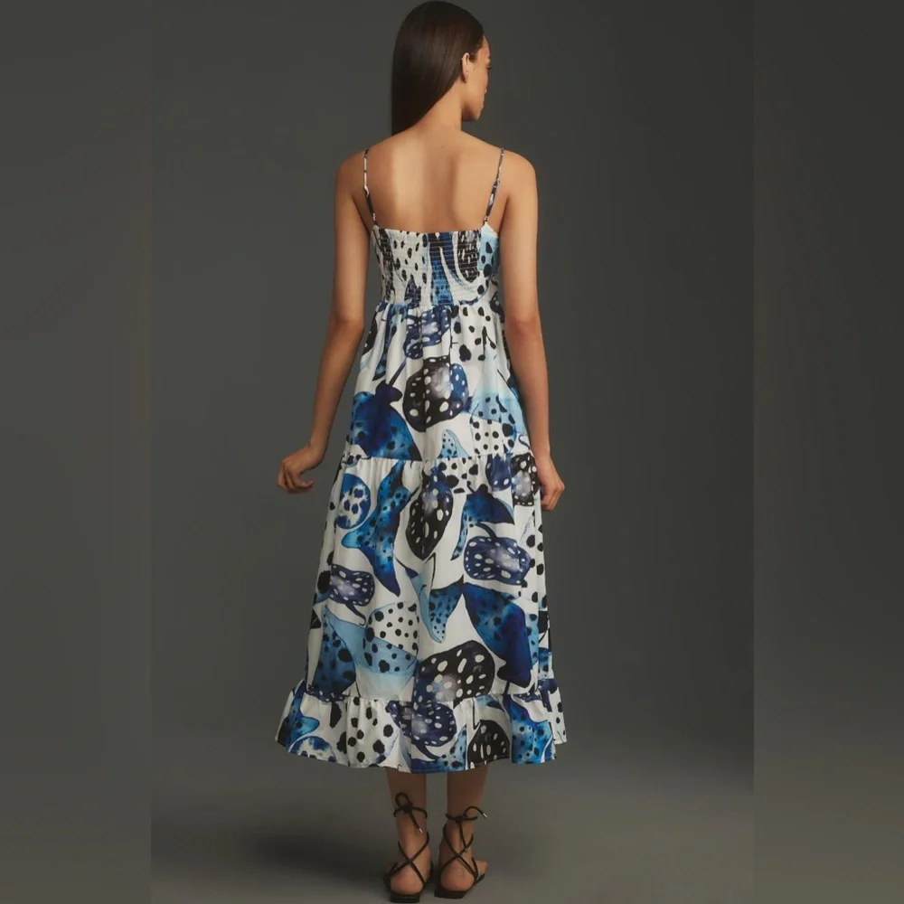 Farm Rio Mantas Sleeveless Square-Neck Midi Dress - Picture 6 of 6